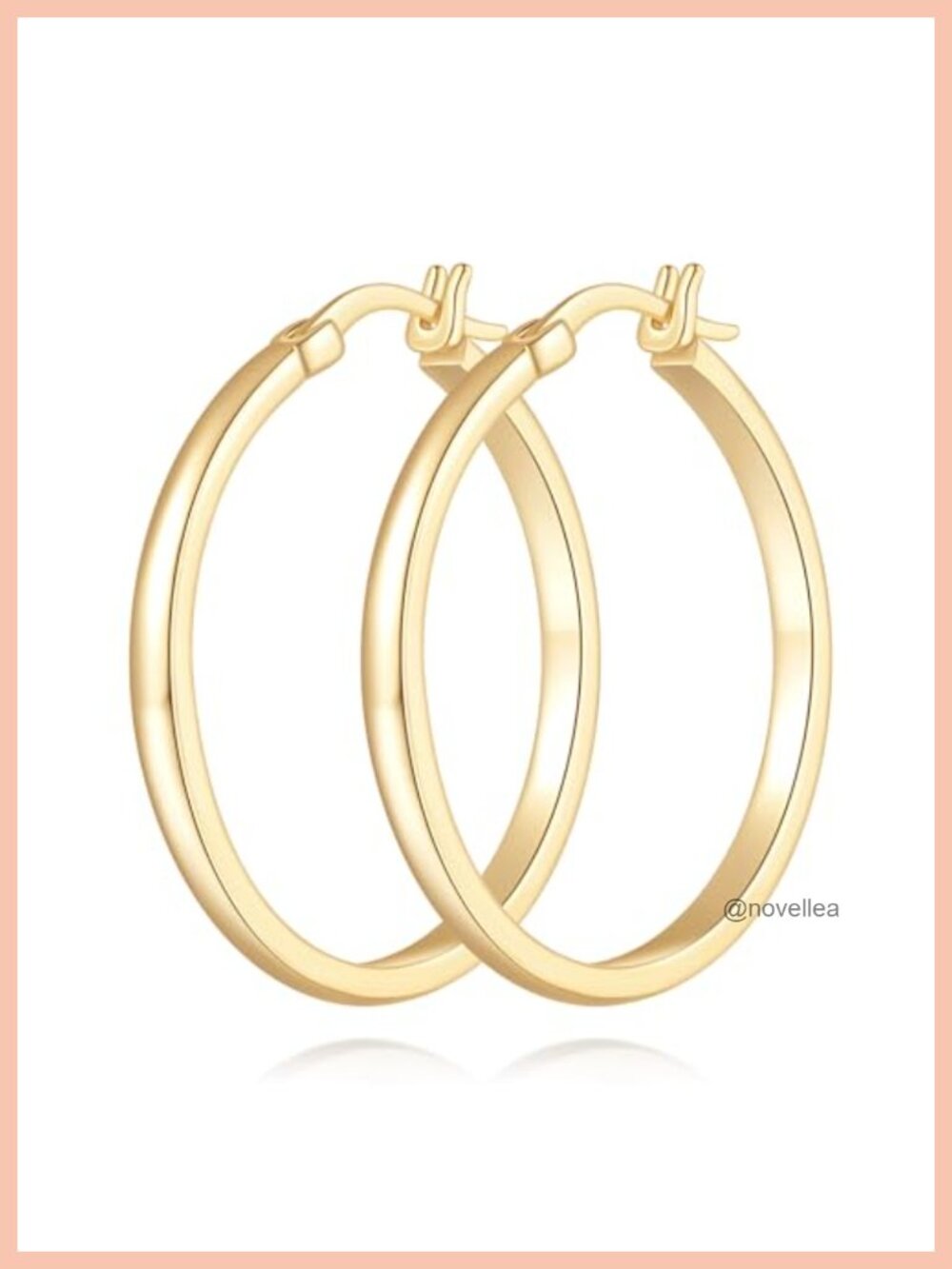14K Gold Plated Hoop Earrings for Women Elegant Latch Back